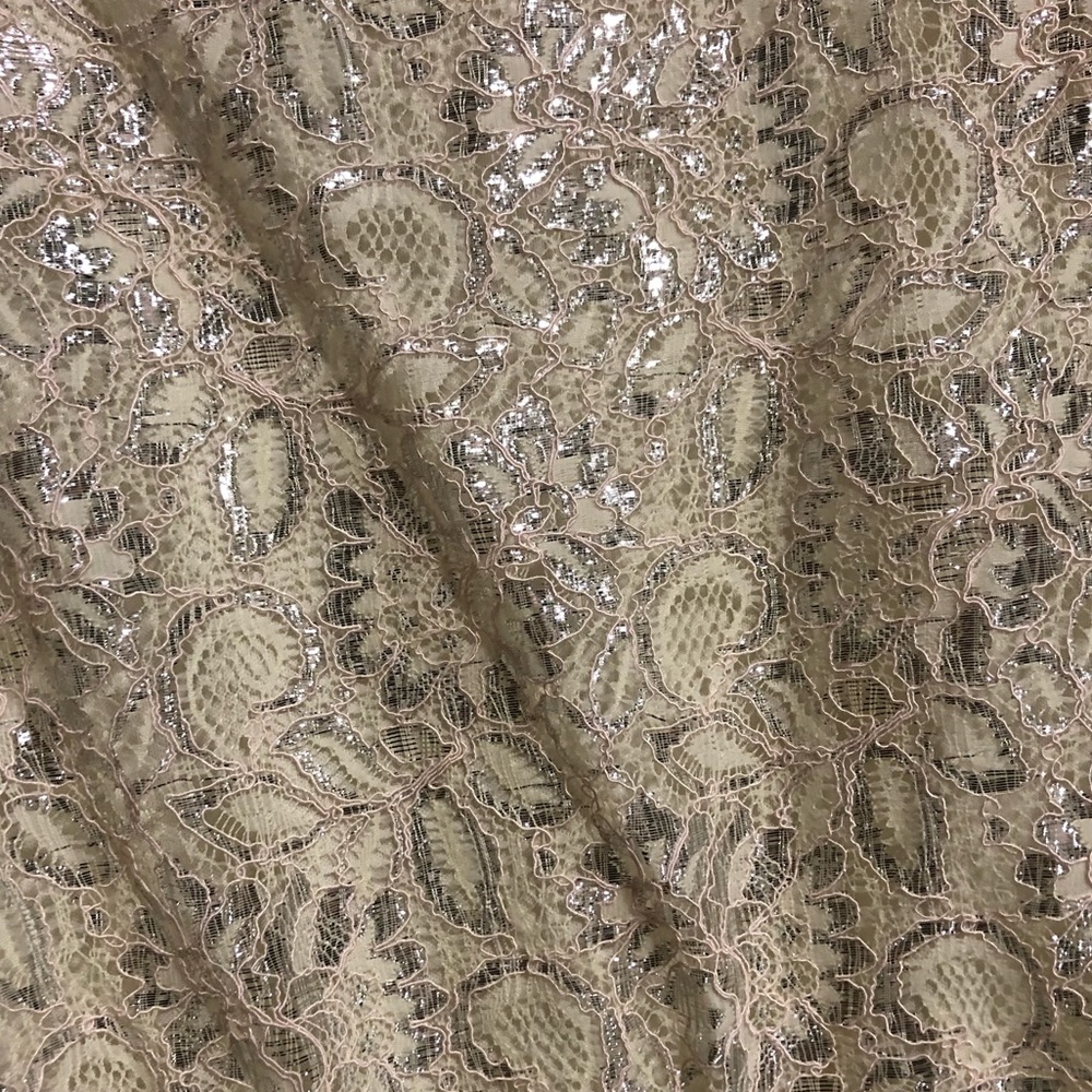 Forever Woman Cream & Metallic Lace Dress - Picture 2 of 5